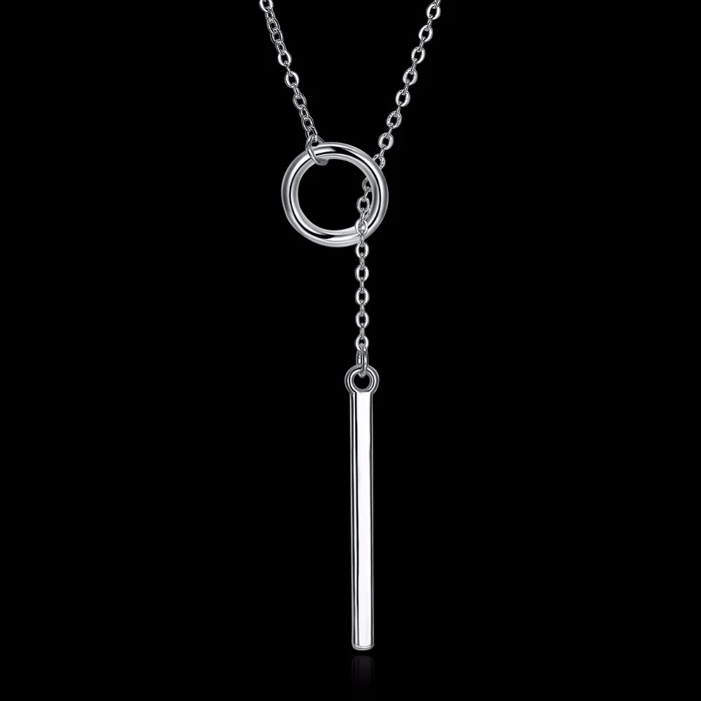 New Arrivals 925 Sterling Silver Long Circle Necklaces & Pendants For Women Fashion sterling-silver-jewelry - Image 5
