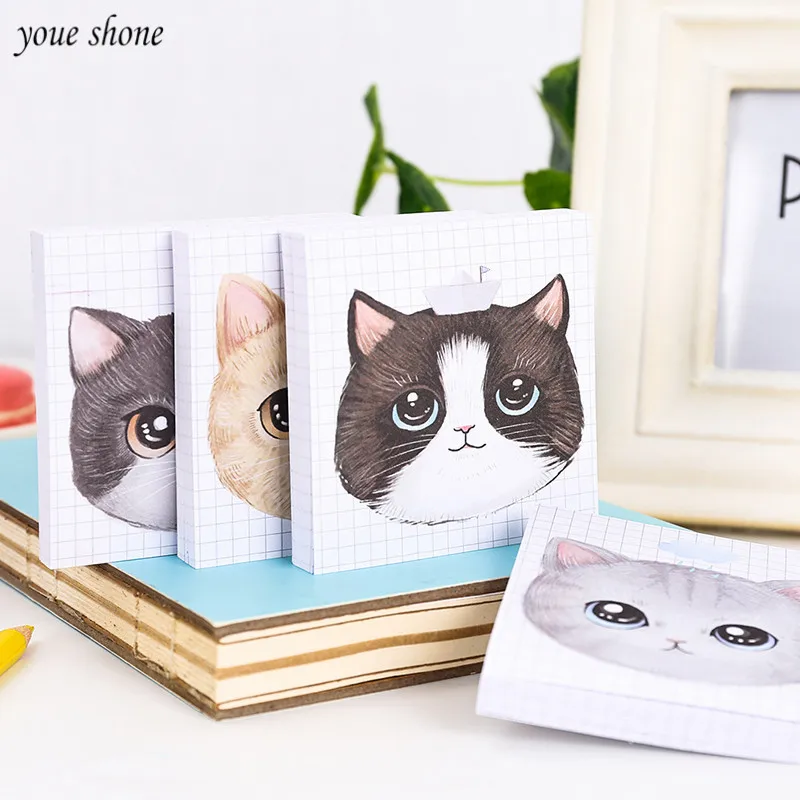 

1PCS Cute Cat Sticky note Creative Stationery stickers scrapbooking N Times Sticker Message Notes Book Office Students Supplies