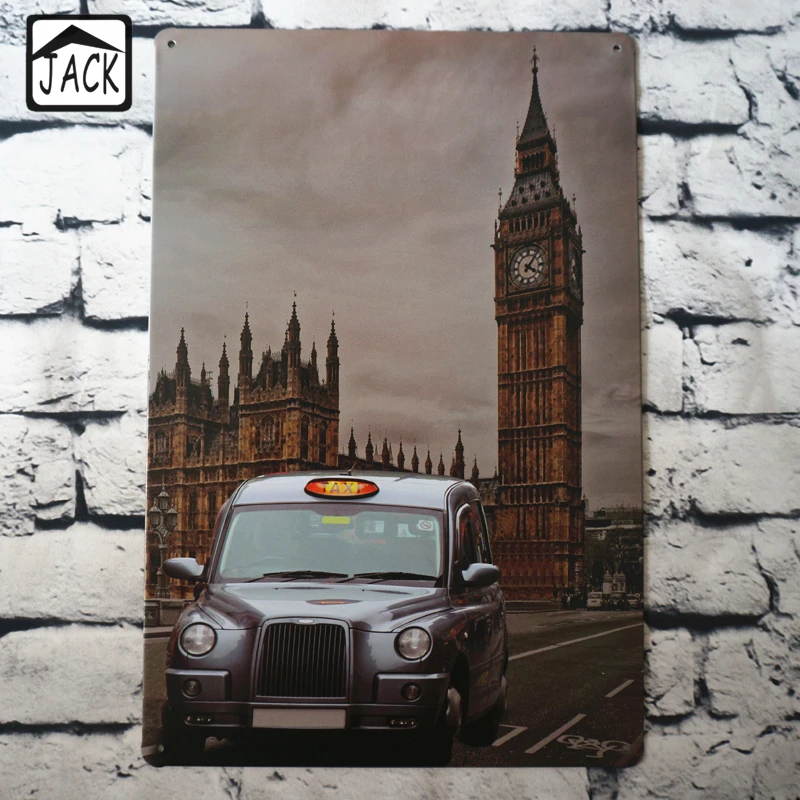 Big Ben Taxi 20х30 см Ретро оловянный постер металлический знак жестяная доска для