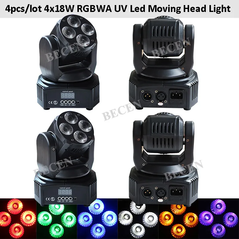 

Remote Control MINI 4x18W 6in1 Wash Led Moving Head Light light 4pcs ship from US
