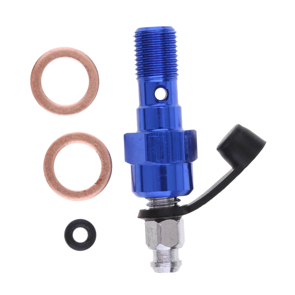 Universal M10 Single Banjo Bolt Thread Bleeder Nipple Washers 1.0mm Blue