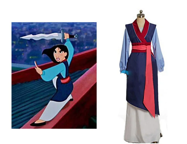 Хуа мулань косплей платье принцесса Мулан платье высокого качества Мулан принцесса костюм для взрослых женщин синий Косплей Мулан