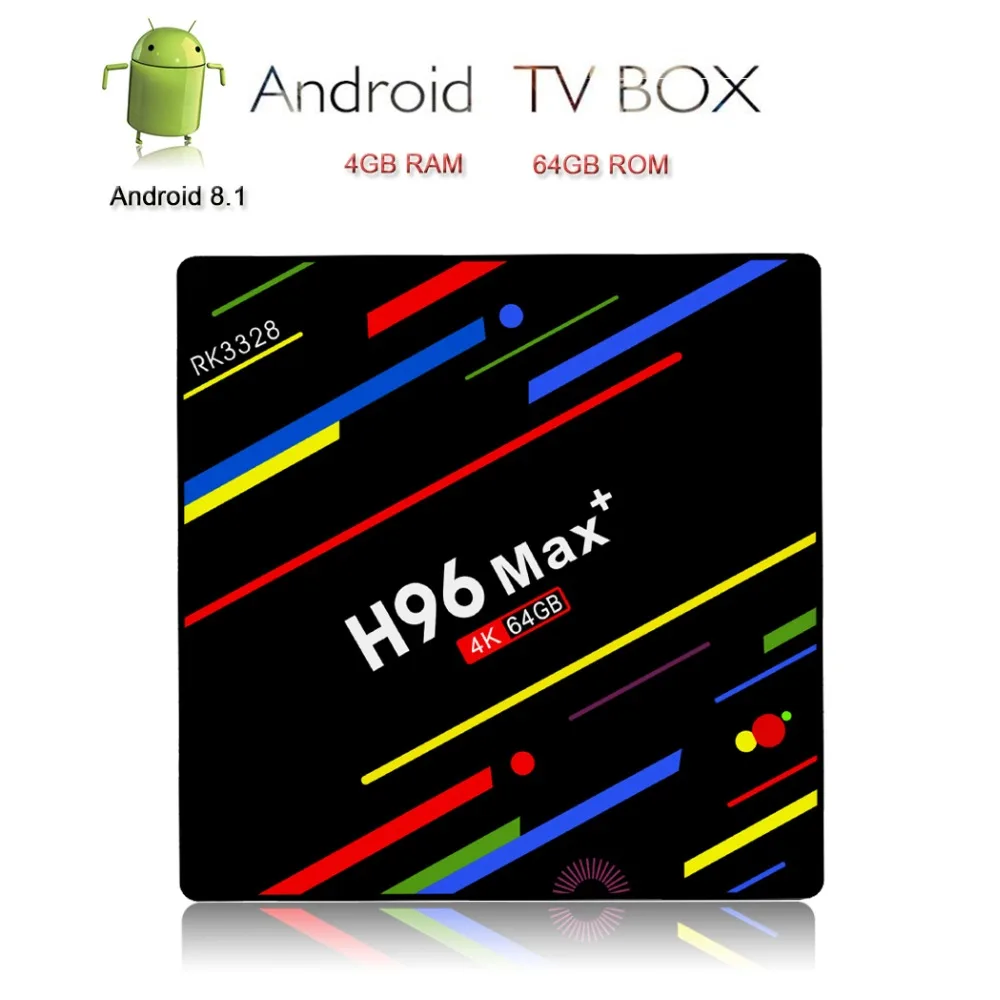 

H96 Max Plus Android 8.1 TV Box Smart TV 4K IPTV Set Top Box 4G RAM/64G ROM Media Player H.265 WiFi 2.4G DDR3 Video Decoder