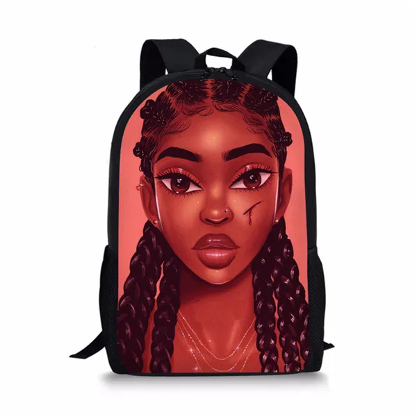 3cs/set School Bags for Kids Black Art African Girl Printing School Backpack Girls Children Shoulder Book Bags Student Satchel - Цвет: YQ3714C