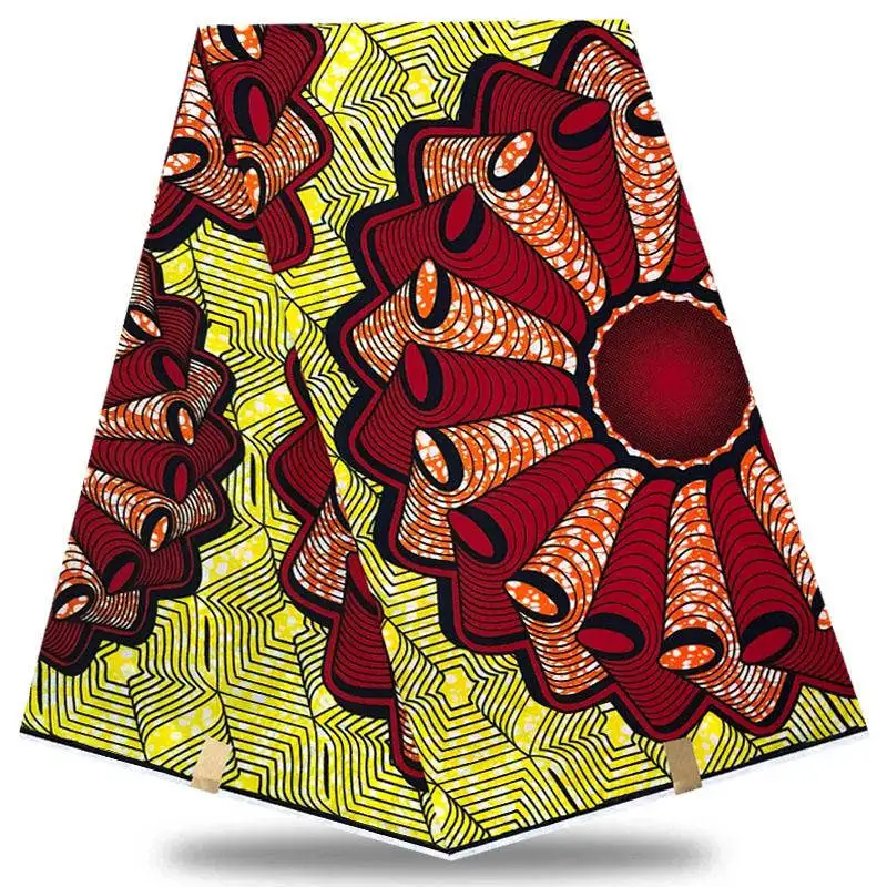 

Hot sale ankara wax dutch african Dutch wax Yellow color wax dutch 6 yard For nigerian wedding dress MXS11