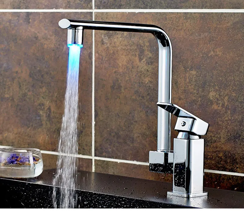 Светодиодные кран Термометры RGB Душ свечение воды Насадки для душа поток Раковина Нажмите torneira Ванная комната Кухня Интимные аксессуары
