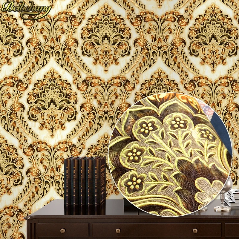 beibehang luxury European wall paper Damascus gold foil papel de parede 3D foil TV background wallpaper for wall KTV bedroom beibehang luxury European wall paper Damascus gold foil papel de parede 3D foil TV background wallpaper for wall KTV bedroom