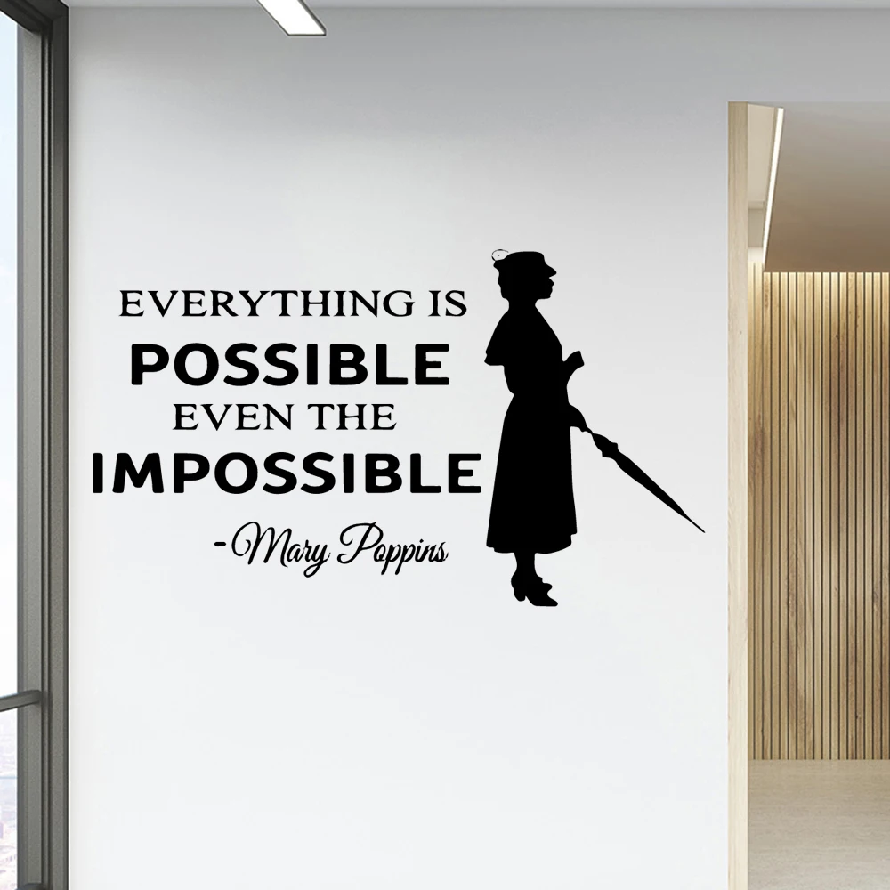

New Design Mary Poppins Wall Sticker Vinyl Decor For Kids Rooms Living Room Background Decoration Art Decal Stickers