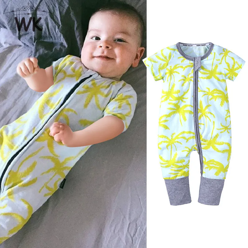 

0-24M Baby Clothing 2019 Newborn jumpsuits Baby Boy Girl Rompers baby Clothes short Sleeve summer Infant zipper Product JP-341