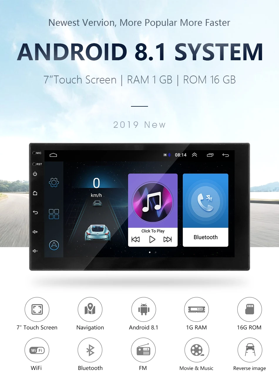 2 Din автомагнитола 7 дюймов сенсорный Mirrorlink Android плеер сабвуфер Авторадио Bluetooth Камера заднего вида магнитофон Carplay