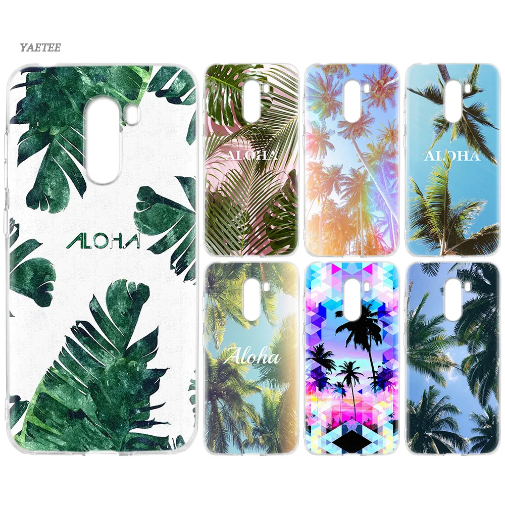 

Green Venice Aloha Palms Printed Trees Soft TPU Case For Xiaomi Redmi Note 7 6 Pro 5 4 4X Xiomi Mi S2 A2 Lite 9 8 Mix 3 F1 Cover
