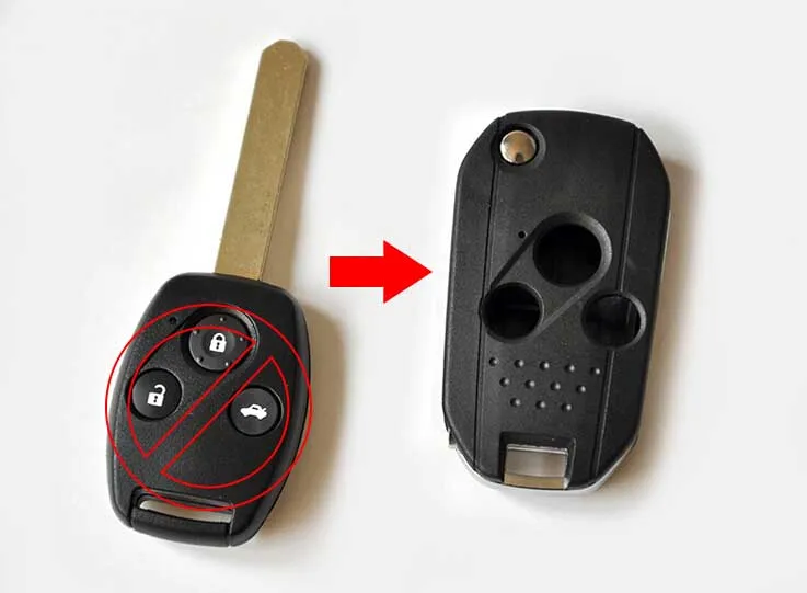 Модифицированный Флип складной чехол для дистанционного ключа 3 кнопки для Honda Fit Accord Odyssey, Civic City CRV брелок для ключей