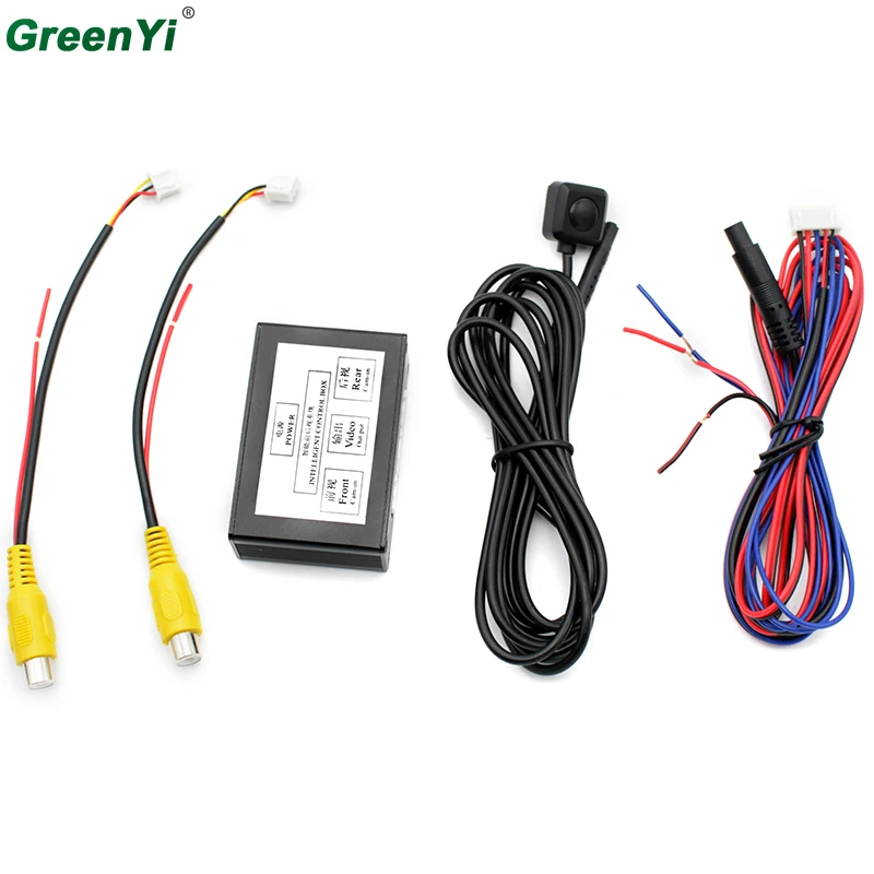 Beste GreenYi Parkeer Video Kanaal Converter Auto Voor Side en Achteruitrijcamera Video Control Box Met Manual Switch
