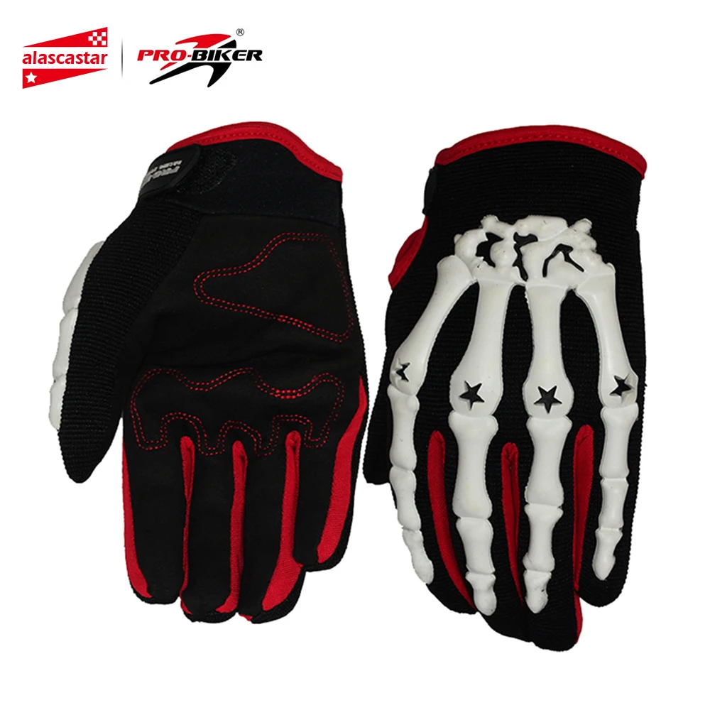 

PRO-BIKER Skull Style Motocross Off-Road Racing Gloves Motorcycle Riding Gloves MTB Bike Bicycle Cycling Full Finger Gloves Luva