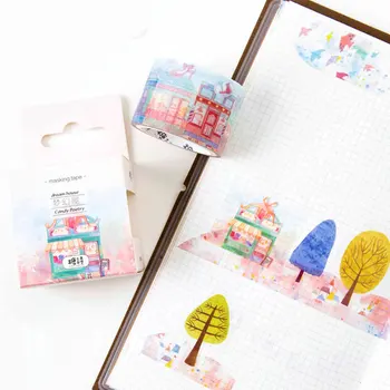 

3 cm * 5 m Beautiful dream house washi tape children like diy Diary decoration masking tape kawaii stationery scrapbooking tools