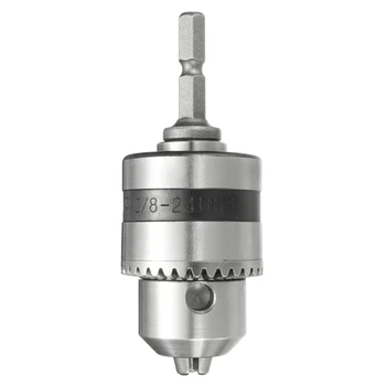 

1-10mm Stable Keyed Drill Chuck Converter 1/4 inch Hex Shank Connecting Chuck Mini Drill Driver Attachment Of Power Tools