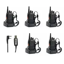 5x Baofeng BF-888S 400-470 МГц 5 Вт CTCSS двухдиапазонный двухсторонний Ham Радио HT Walkie Talkie трансивер с программным кабелем