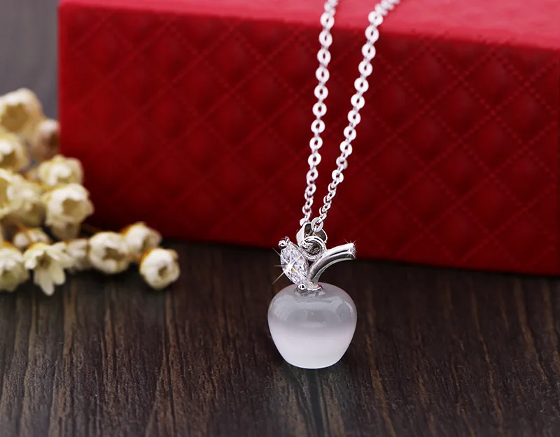 Горячая Распродажа, новое оригинальное ожерелье с кристаллами из Swarovskis, яблоко, милый кошачий глаз, модное ювелирное изделие, подходит для женщин и женщин