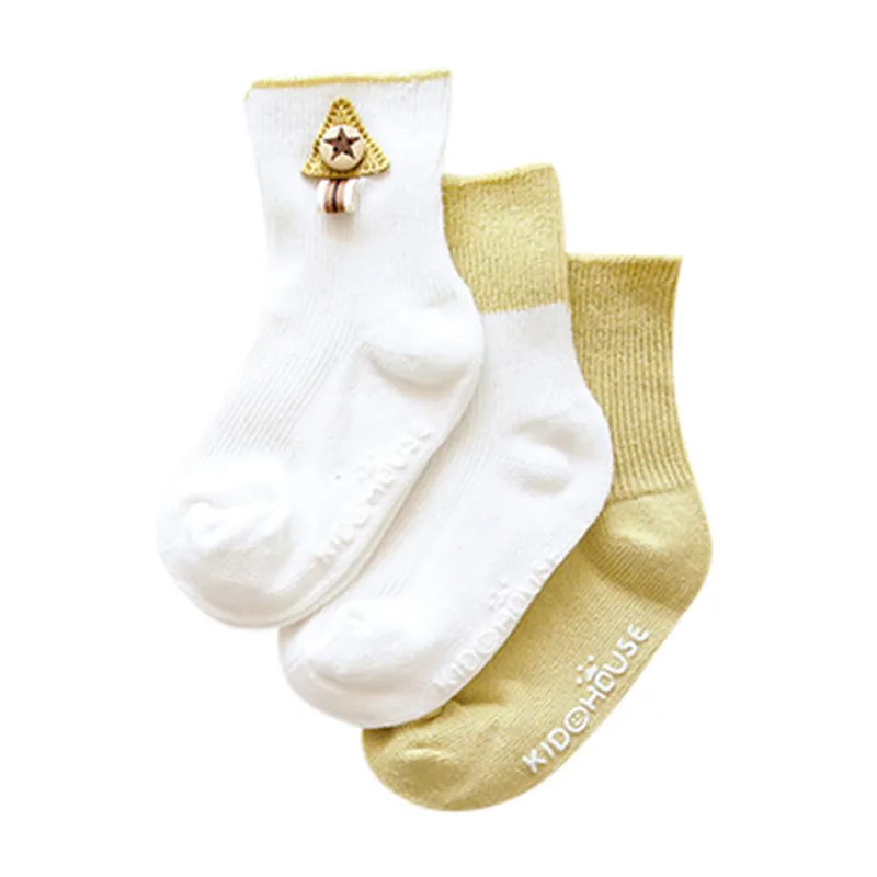 Yellow TELOTUNY/ г., модные 3 пары, Нескользящие Вязаные Теплые Носки с рисунком животных для маленьких мальчиков и девочек ZY20 - Цвет: Yellow