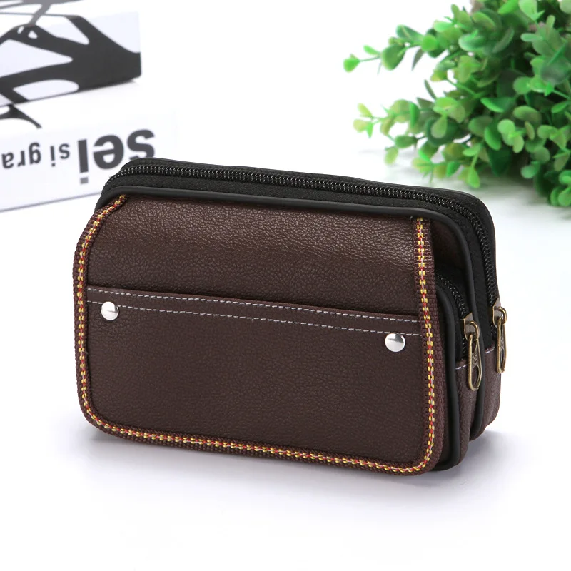 

belt men waist bag money phone card vintage outdoor Multifunction wallet PU leather cigarettes Large Capacity High Quality nail