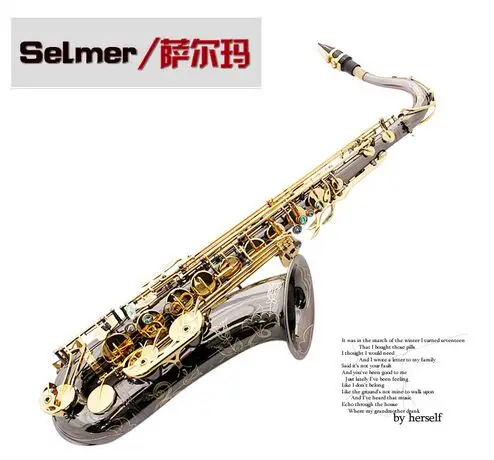 Best price at $433 Cheap 2016 new SELMER802 B tenor Sax instruments / wind / tube black nickel gold key saxophone