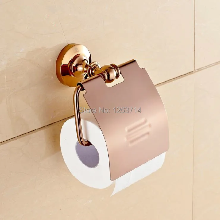 Bathroom Accessories Products Solid Brass Rose Golden Toilet Paper Holder,Roll Holder,Tissue Holder Free Shipping OG-25851E toilet paper holder roll holder tissue holder bathroom accessories products