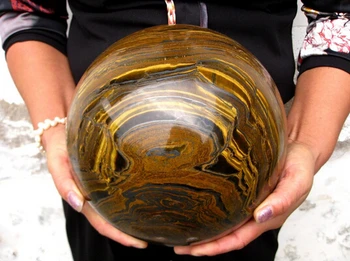 

SUIRONG---427+++HUGE NATURAL tigereye quartz crystal sphere ball healing