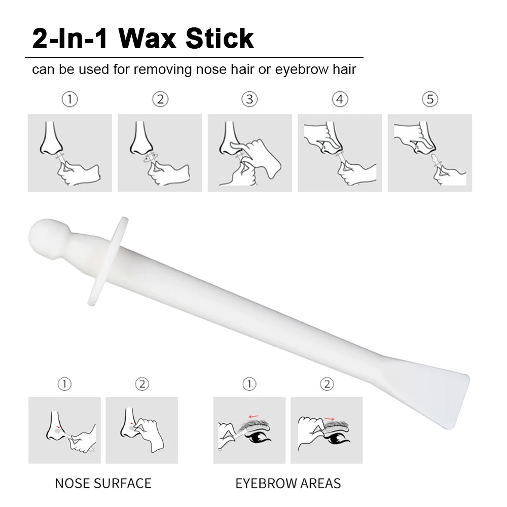 

20pcs 2-In-1 Wax Stick Wax Applicator Professional Hair Removal For Beauty Tools Waxing Stick for Face Nose Eyebrow Hair Removal