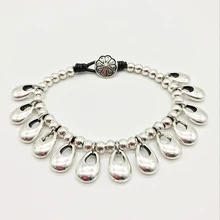 

Fashion new retro water drop lock parts, bracelet, hand woven leather rope bracelet B042
