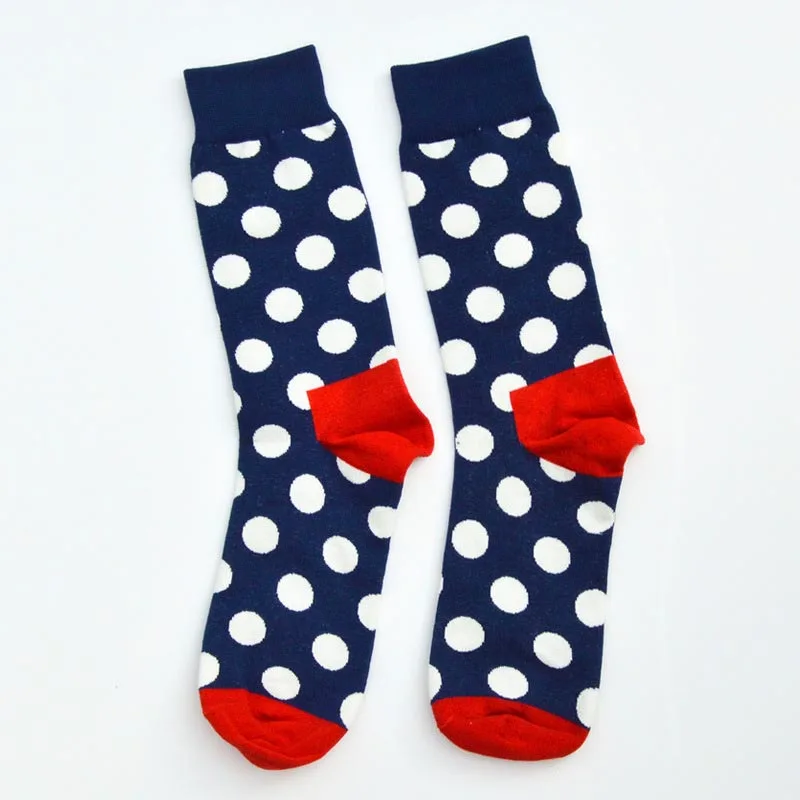 [COSPLACOOL] 9 цветов, яркие счастливые носки, британский стиль в горошек, унисекс, носки для скейтбординга, хлопковые цветные мужские модные деловые носки, Meias - Цвет: 5