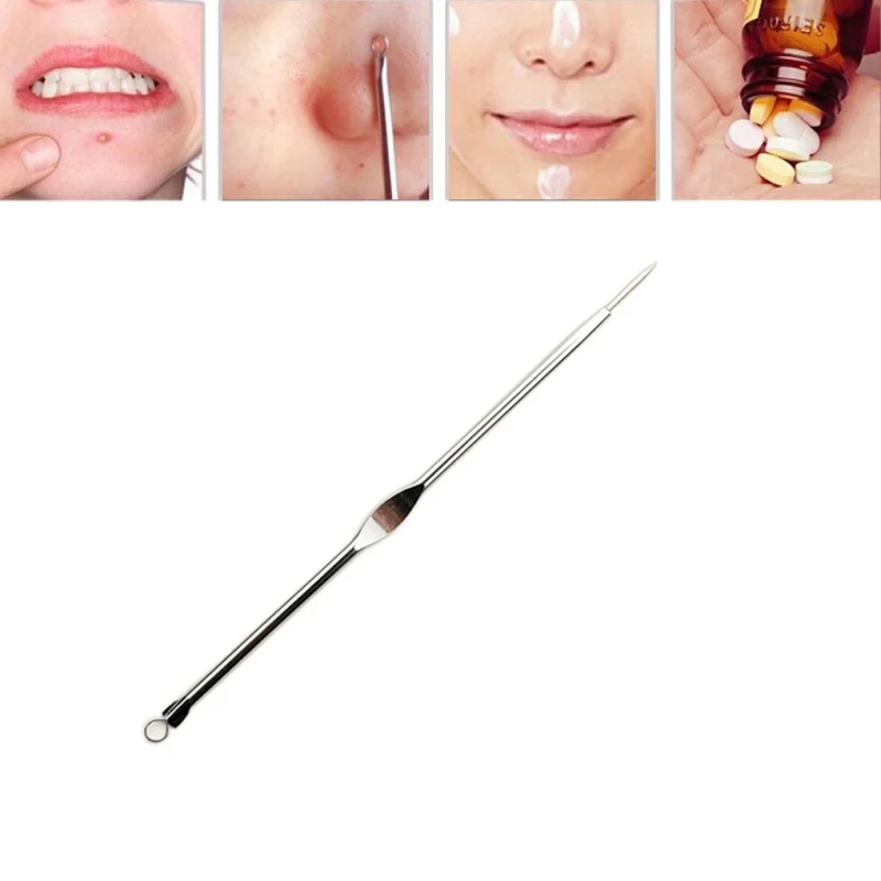 

1pcs Stainless steel acne needle blemish pimple extractor tool 1pcs 8cm blackhead comedone acne removable