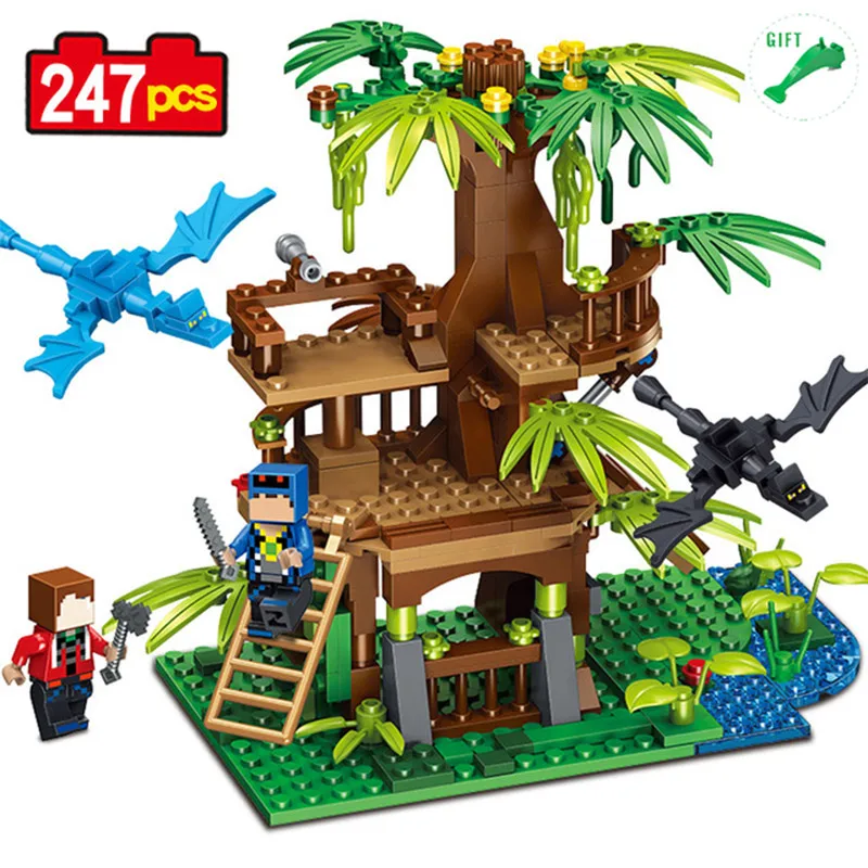 

247pcs My World Series Village Watchtower Model Building Blocks Castle Compatible Legoed Minecrafted Brick Toys For Children kid