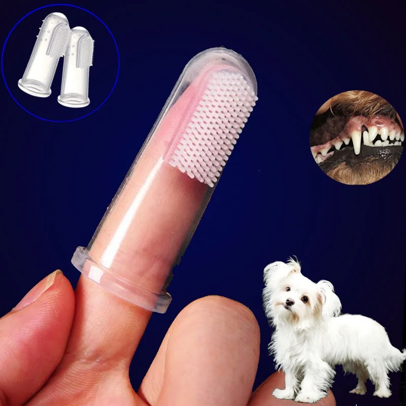 Принадлежности зубная щетка для чистки зубов Pet Cat dog Care латекс - изображение