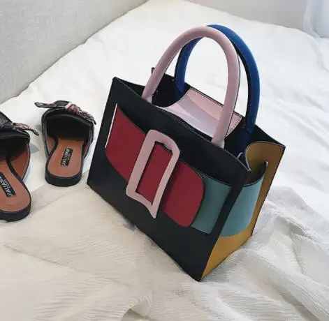 Британская мода, женская дизайнерская сумка, новинка, высокое качество, женская сумка из искусственной кожи, сетчатая цепочка, сумка через плечо - Цвет: Черный