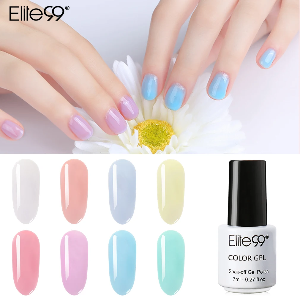 

Elite99 7ml Gel Nails Colorful Nail Art Design Soak Off UV Gel Nail Polish UV LED Gel Nail Cover Soak Off Jelly Gel