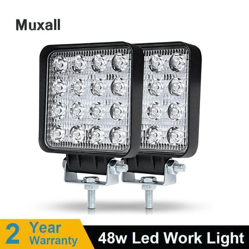 

4 inch 48W Square LED Work Light High Power Spotlight Floodlight For 4x4 Offroad ATV UTV Truck Tractor Motorcycle lights