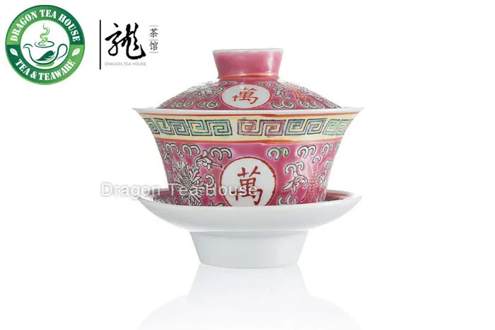 Красный вечная жизнь традиционный фарфор Gaiwan 150 мл|gaiwan porcelain|gaiwan |
