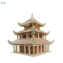 Детская деревянная 3d игрушка в подарок головоломка для взрослых ручная работа сборка игры деревянные ремесла строительный комплект Китайская древняя башня Yueyang модель строительной техники