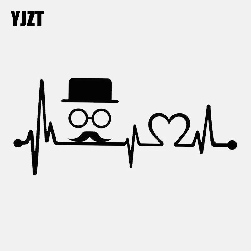 YJZT 16 2 см * 7 1 хипстерская виниловая мотоциклетная наклейка с усами и