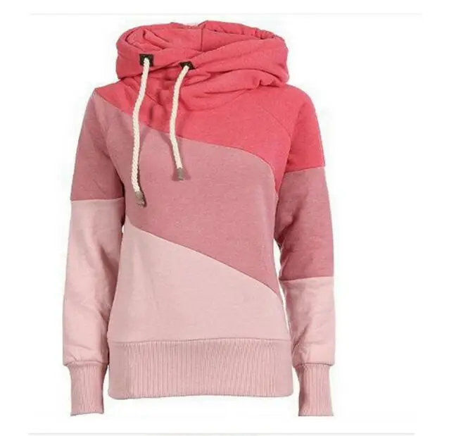 Women's pullover coat Slim hit color stitching Hooded sweater jacket hedging coat women clothing Women's pullover coat Slim hit color stitching Hooded sweater jacket hedging coat women clothing