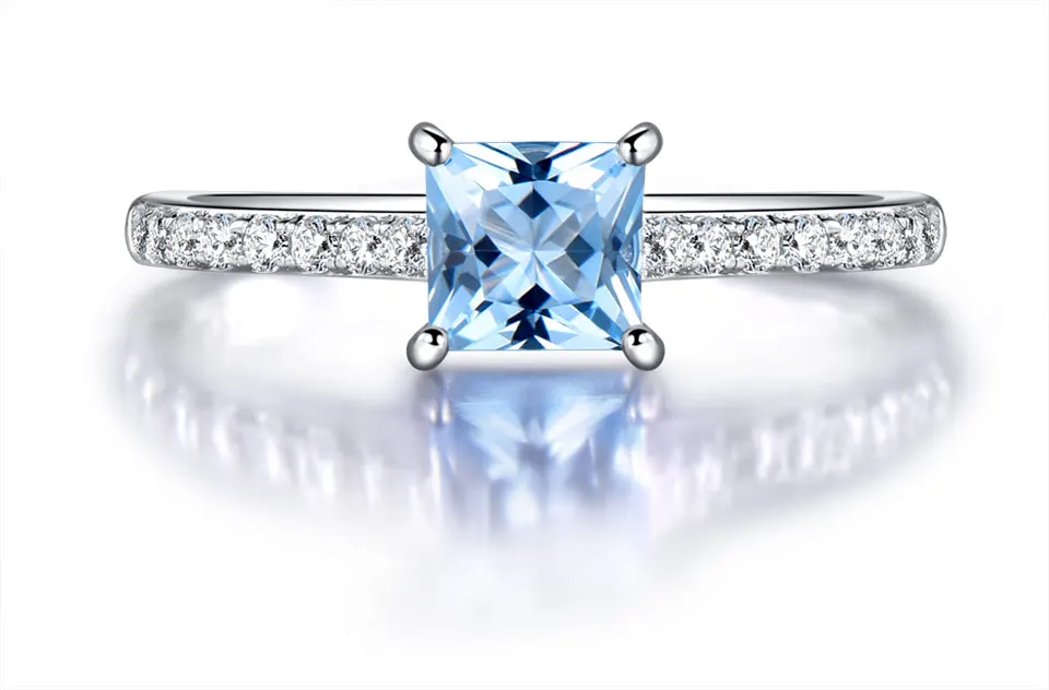 UMCHO из натуральной 925 пробы, серебряные кольца с нано-голубым топазом, винтажные обручальные кольца, подарок для женщин, хорошее ювелирное изделие