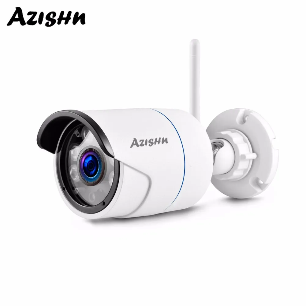 AZISHN Wi Fi IP камера 720P 960P 1080P H.264 наружная металлическая CCTV видеонаблюдения с слотом