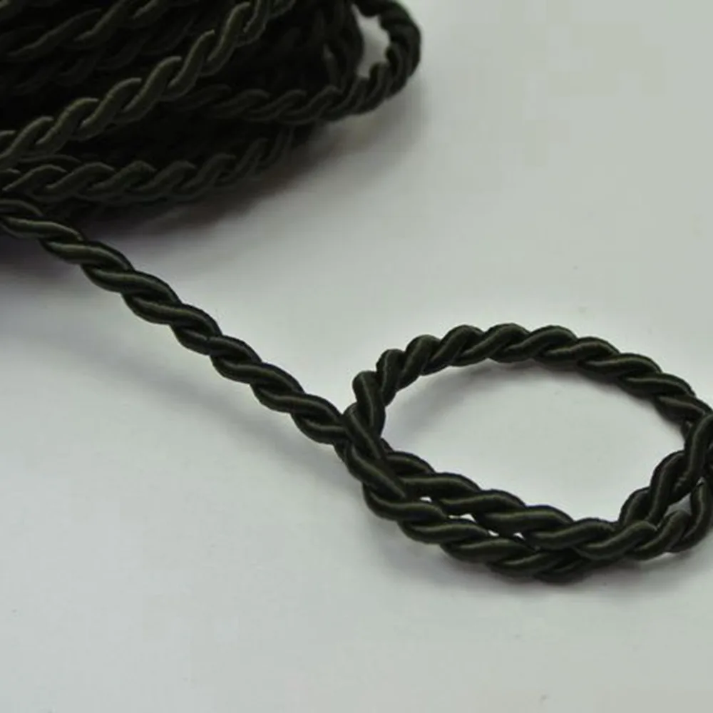 32.8 Feets Black Twist Cord String Twine Rope Bracelet Jewelry Synthetic  Silk