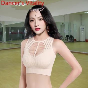 

Newly Designed Belly Dance Top No Ring Fashion Shirt Vest Underwear Shockproof Sports Bra Women Summer 3 Colors Garments