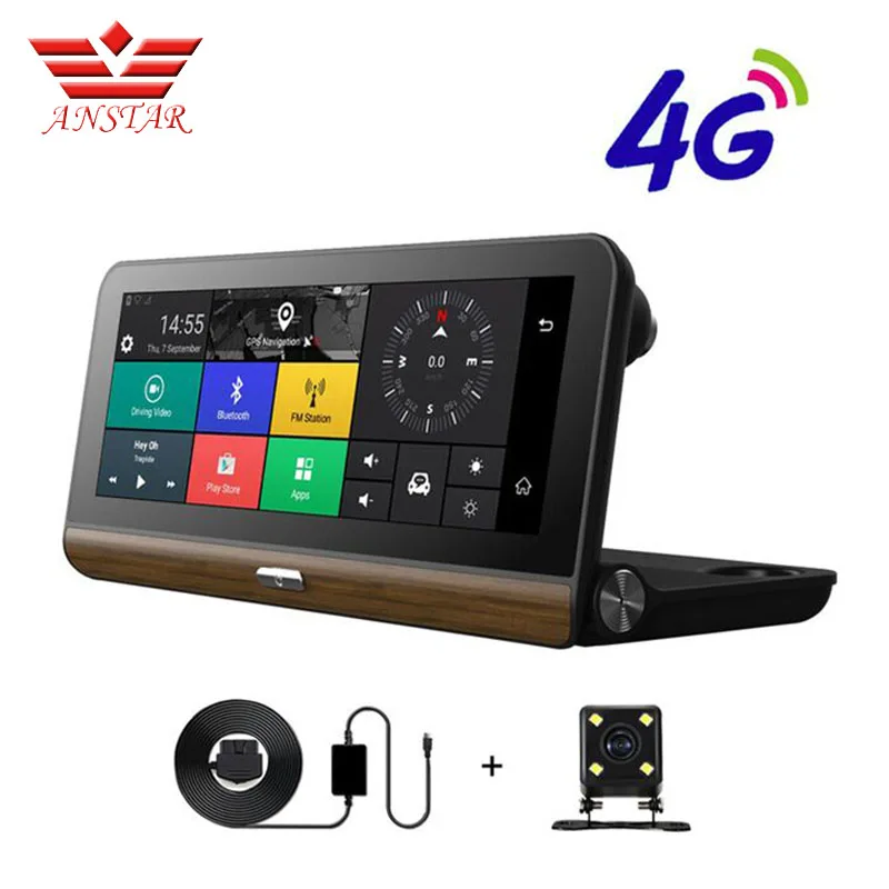 

ANSTAR 4G Car DVR Camera Supported Plus 7.84" Android 5.1 WIFI GPS ADAS Dash Cam Registrar Video Recorder with Two Cameras