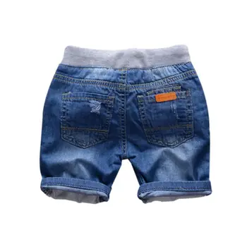 Kid Boy Fashion Mid Waist Holes Jeans Shorts Summer Fashion Denim Shorts Solid Kids Pants 2