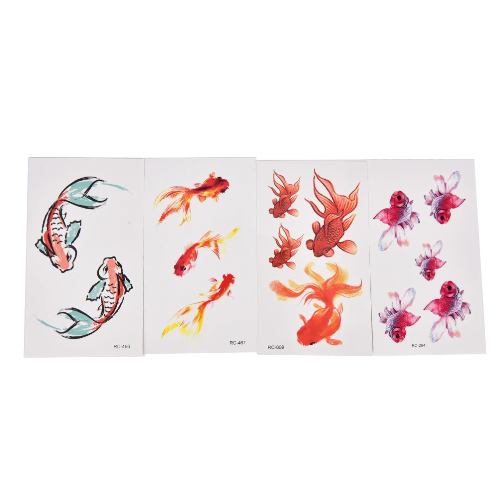

1 Sheet 3D Gold Fish Waterproof Temporary Tattoo Goldfish Girl Tatto Stickers Flash Tatoo Fake Tattoos