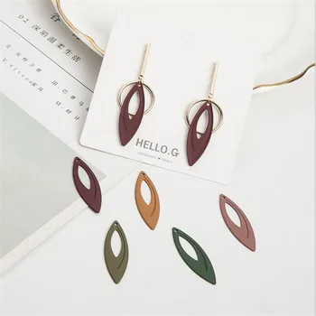 

10pcs/lot new creative hollow waterdrop charms geometric connectors for diy fashion earrings hanging pendant jewelry accessories