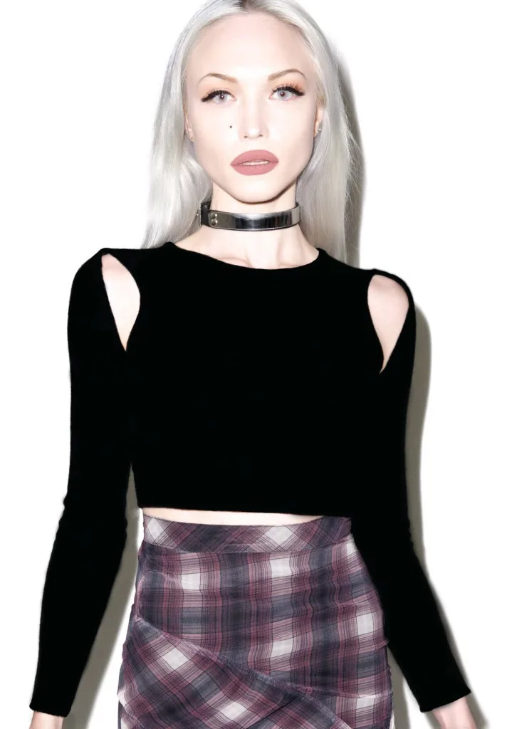 Velvet Dungeon Gothic Dark Design Punk Rock Long Sleeve Black Tops