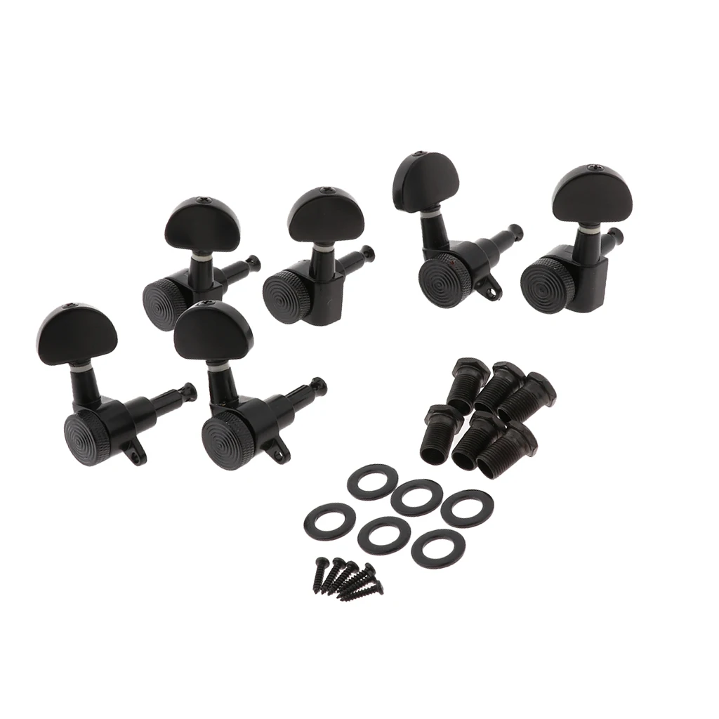 3R3L Locked String Tuning Pegs Keys Tuners Machine Heads for Steel String/Electric Guitars Acces-Black